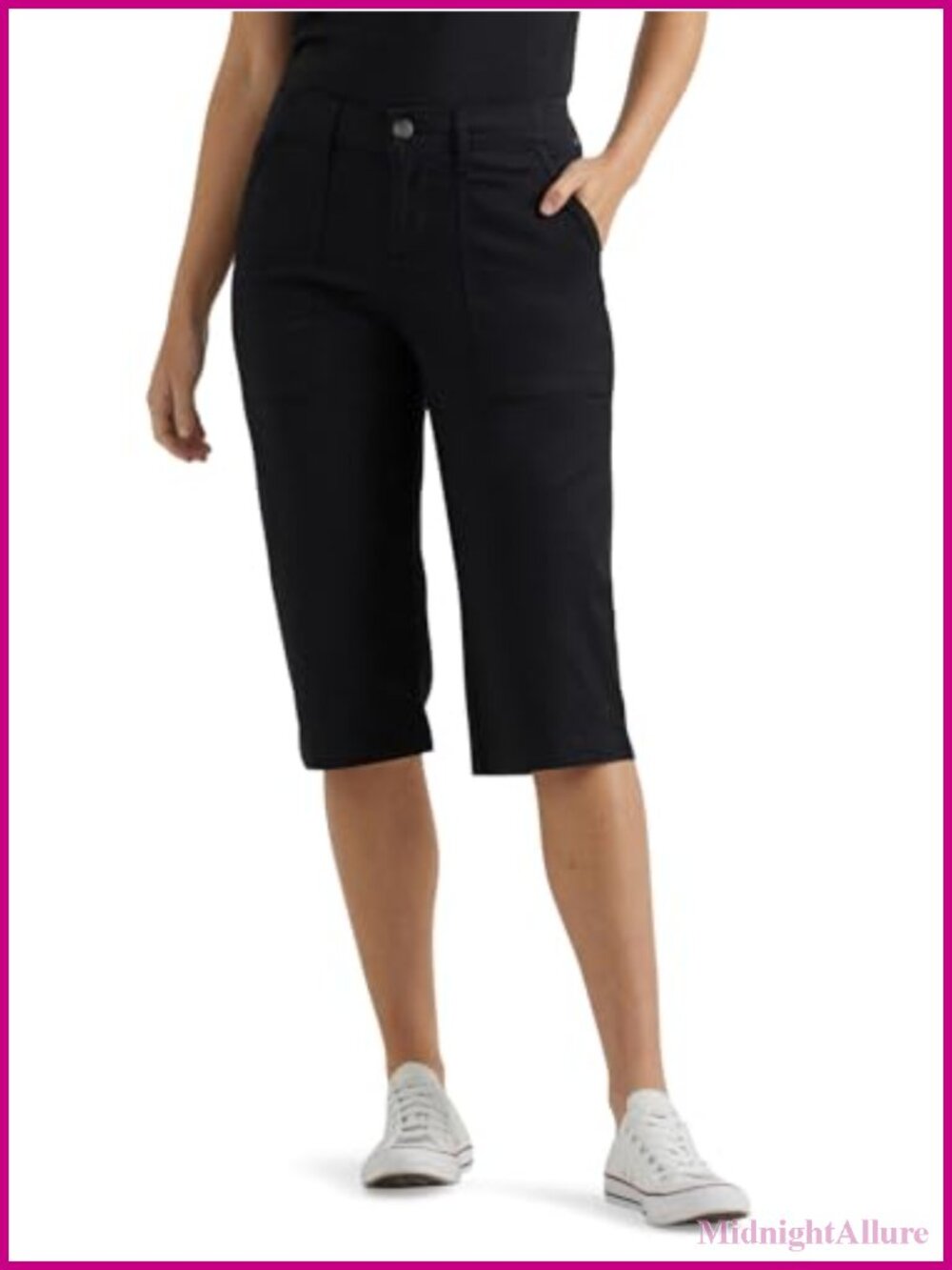 Lee Women's Relaxed Fit Utility Skimmer Capri Pants Flex-To-Go Waistband